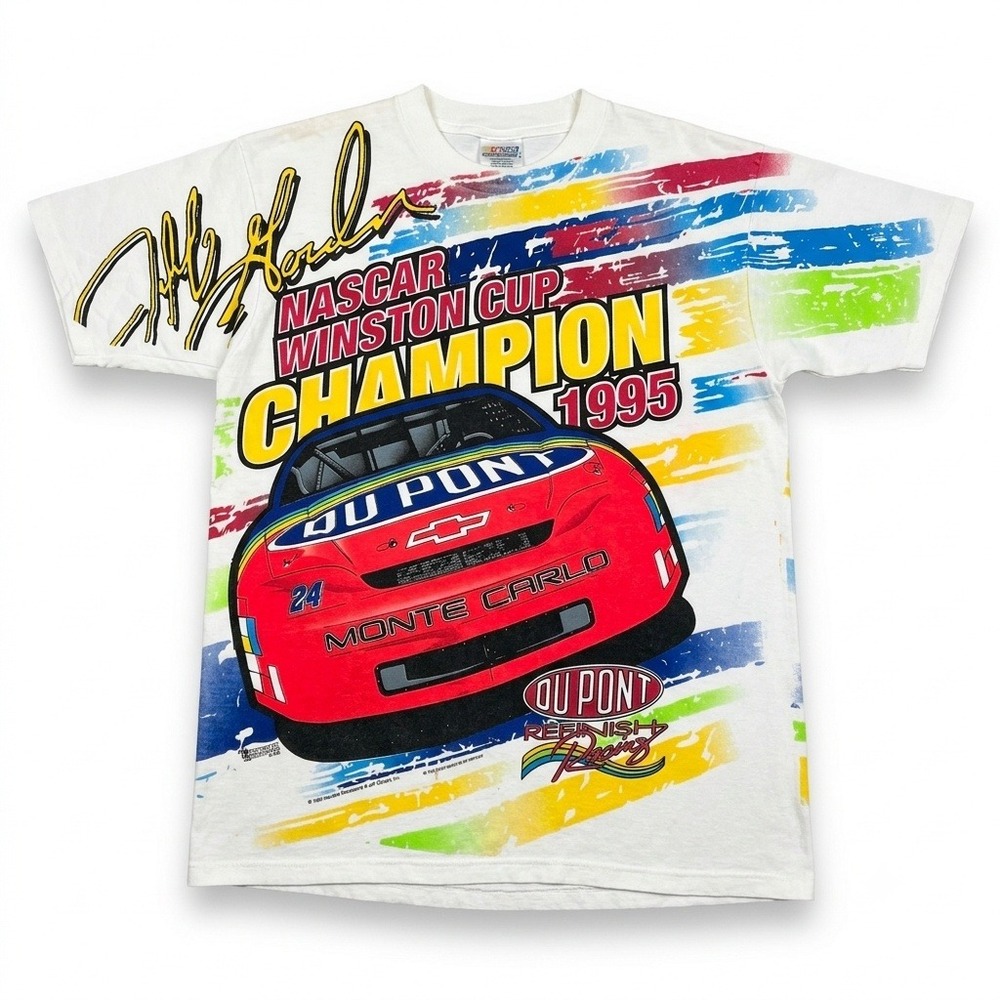 Vintage 1995 Jeff Gordon NASCAR Winston Cup Champion T-Shirt All Over Print USA